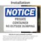 Signmission Private Container No Outside Dumping, 7 in W x Rectangle, Vinyl Decal OS-2PACK-NS-D-57-L-16410 - alternate 2